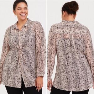 TORRID Chiffon Twist Front Tunic Shirt